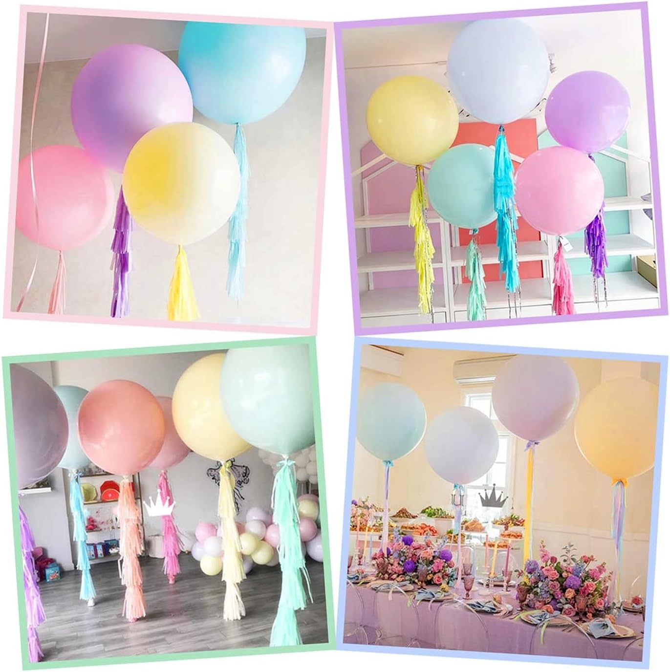 GuassLee 30pcs Pastel Balloons 18 inch Large Pastel Balloons Big Round Pastel Jumbo Latex Balloons for Birthday Wedding Baby Shower Event Decorations-4