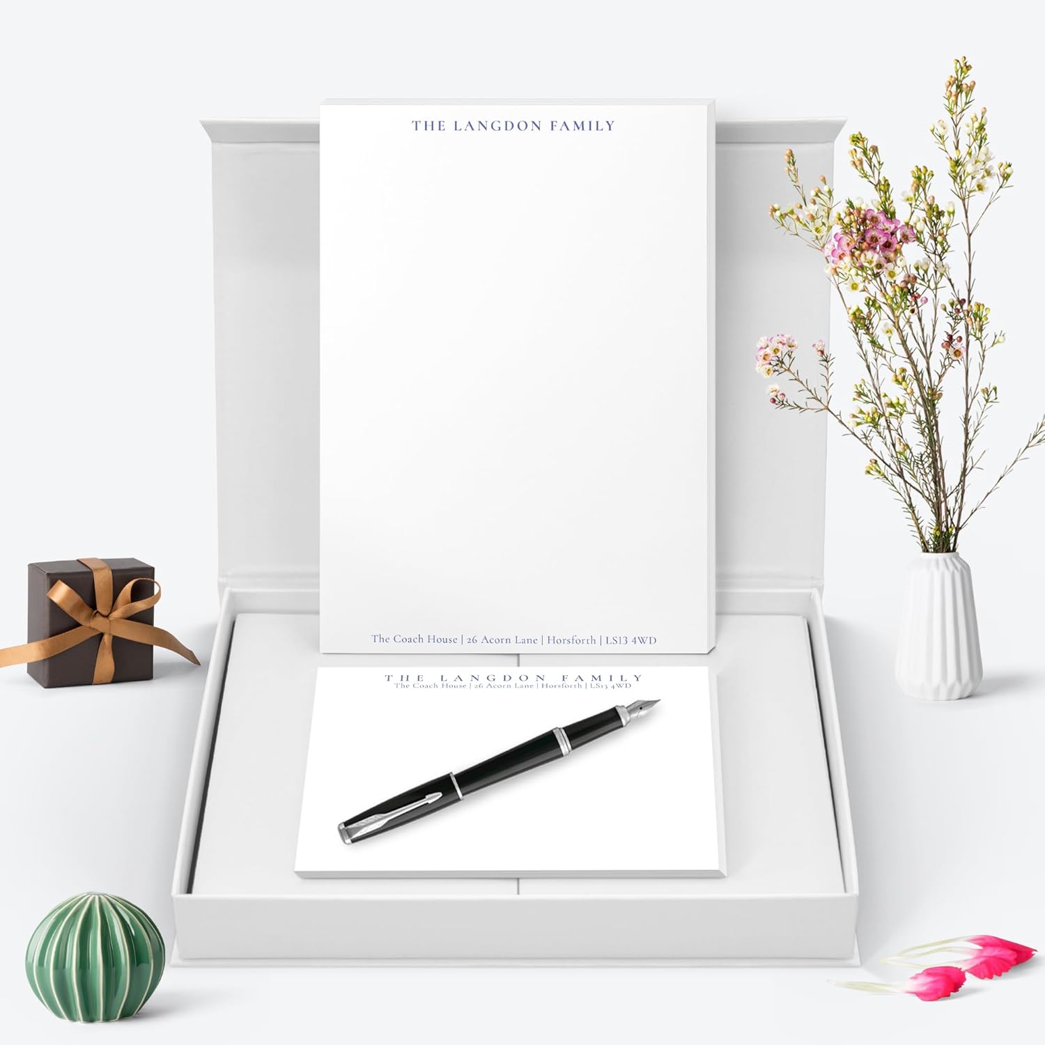 Me Loovely Personalised Stationery Gift Set Writing Paper and Envelopes Sets Flat Note Cards Sheets Luxury Customised Writing Supplies | Christmas Gifts-5