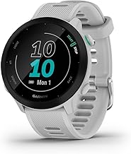 Garmin Forerunner 55 Easy to Use Lightweight GPS Running Smartwatch, Running and Training Guidance, Safety and Tracking Features included, White