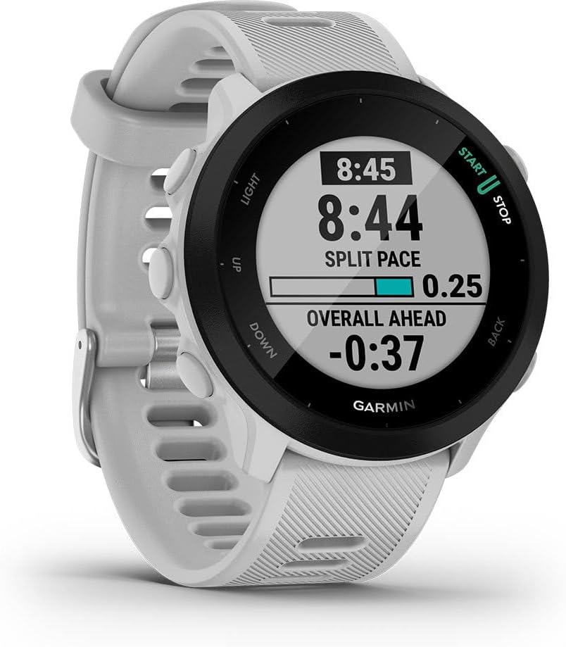 Garmin Forerunner 55 Easy to Use Lightweight GPS Running Smartwatch, Running and Training Guidance, Safety and Tracking Features included, White-2