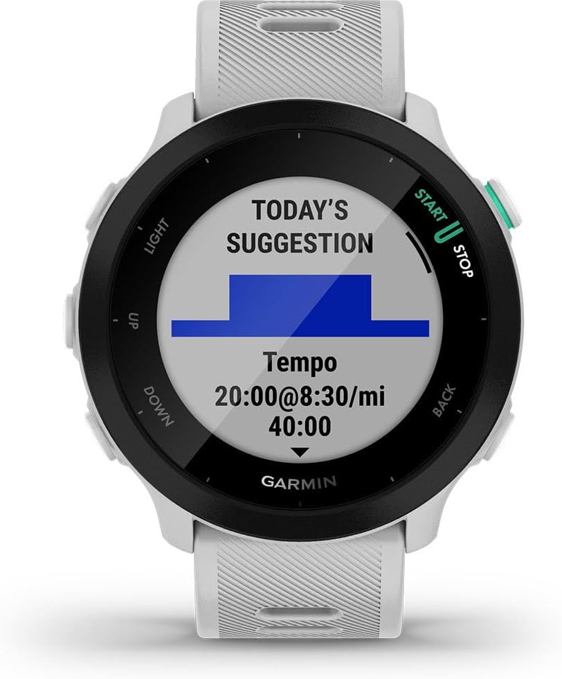 Garmin Forerunner 55 Easy to Use Lightweight GPS Running Smartwatch, Running and Training Guidance, Safety and Tracking Features included, White-3