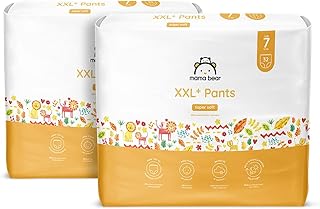 Amazon Brand - Mama Bear XXL+ Nappy Pants, Size 7 (16+), 64 Count (2 Packs of 32), White