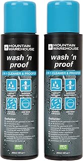 Mountain Warehouse Wash N Proof 300ml - 2 in 1 Wash & Proof, Great Performance Wash, Down Proofer Clothing Solution - Best for Wet weather Clothing & Hiking Gear