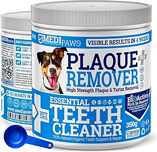 MediPaws® Plaque Off Remover Dogs 350g For Dog Teeth & Bad Breath | Just Add To Dog Food - No Need For Dog Toothbrush or Dog Toothpaste | Remove Dog Bad Breath & Plaque Remover For Dogs, Cats & Pets