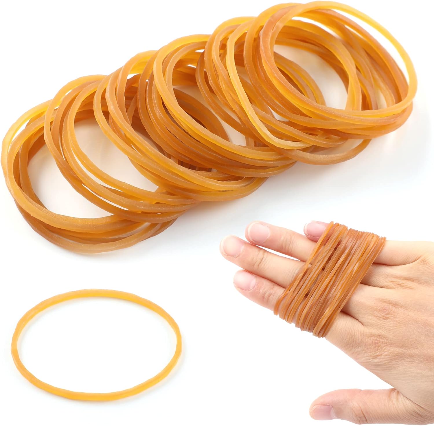 200pcs Natural Rubber Elastic Bands Heavy Duty Bands for Hair Home, Pens, Catapults, Bills, Bank Paper, Office Supplies(38mm)-2