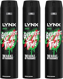 Lynx Africa XXL Limited Edition Deodorant and Body Spray 48 Hour High Definition Fragrance, Pack of 3 x 250ml