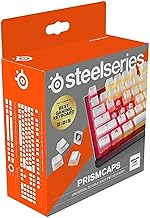 SteelSeries PrismCaps – Double Shot Pudding-style Keycaps – Durable PBT Thermoplastic – Compatible with Most Mechanical Keyboards – MX Stems – White (UK Layout)