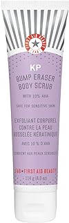 First Aid Beauty KP Bump Eraser Exfoliating Body Scrub – Exfoliator for Bumps + Chicken Skin from Keratosis Pilaris with 10% AHA (Glycolic + Lactic Acids) – 113 g