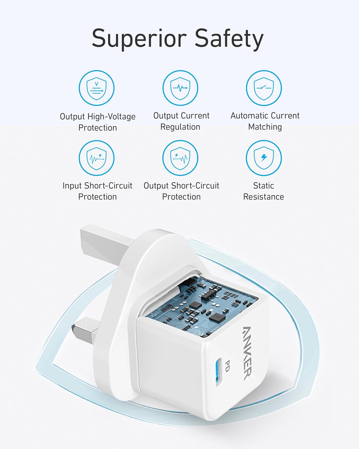 USB C Plug, Anker 20W USB C Charger - Fast Charging PowerPort III Cube Charger, Compatible with iPhone 16/16 Plus/16 Pro/16 Pro Max, 15/14/13/12 Series, Galaxy, iPad (Cable Not Included)-4