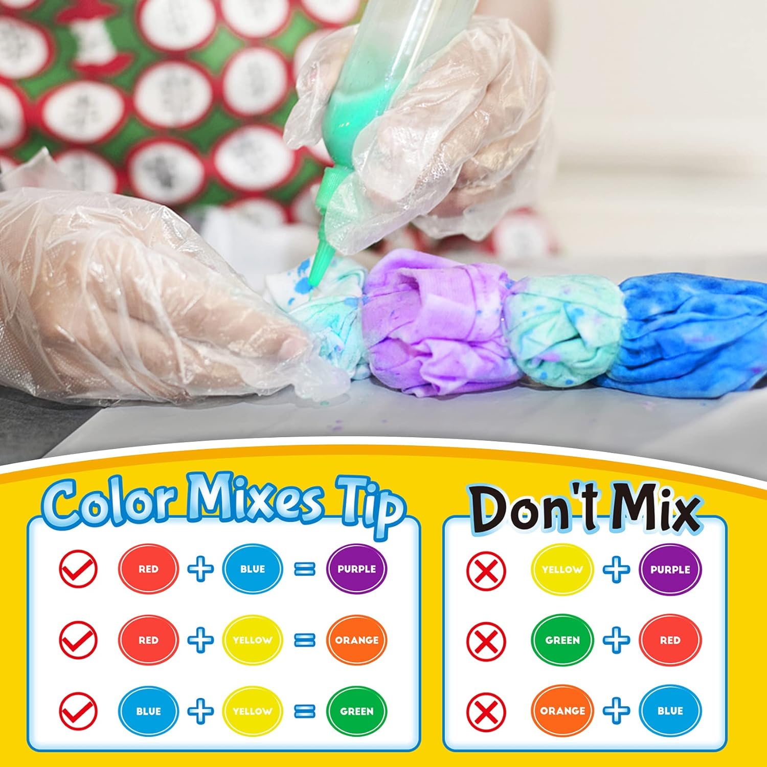 UNGLINGA Tie Dye Kit Kids & Adults, 20 Colors Tie Dye Art Craft for Kids Girls Boys Adults, with White T-shirt Socks Backpack Table Cloth Apron, DIY for Group Activity Birthday Gifts-5