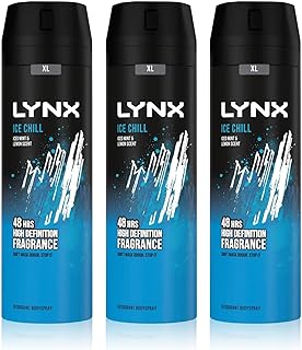 3 Pack of Lynx 48H Fresh Ice Chill with Frozen Mint and Lemon Deodorant Body spray 200ml