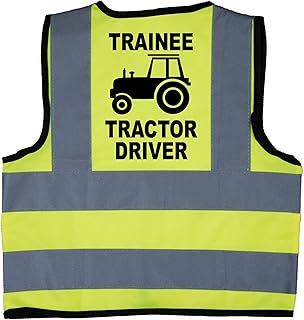 Acce Products Baby Children Kids Hi Vis Safety Jacket Vest Trainee Tractor Driver Size 2-3 Years Yellow