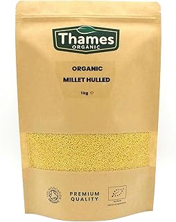 Organic Millet Hulled 1kg - Delicious Grain, Certified Organic, Raw, GMO Free, Whole Grain, Vegan, High Fibre - Thames Organic