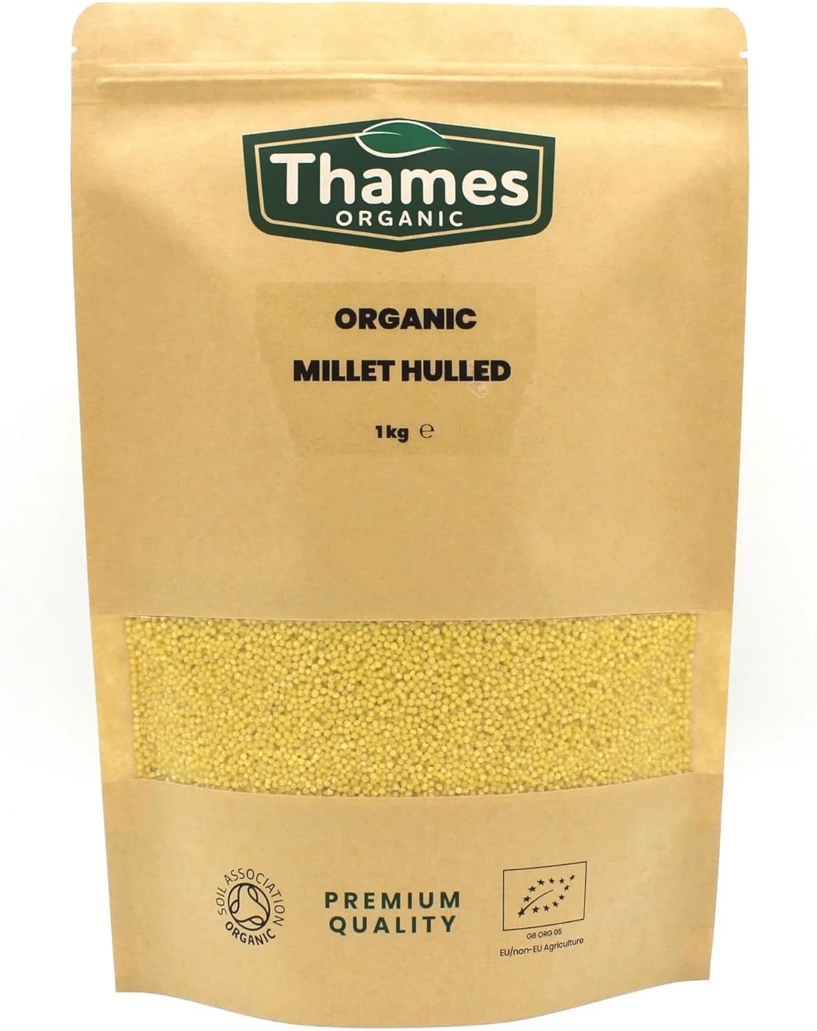 Organic Millet Hulled 1kg - Delicious Grain, Certified Organic, Raw, GMO Free, Whole Grain, Vegan, High Fibre - Thames Organic-0