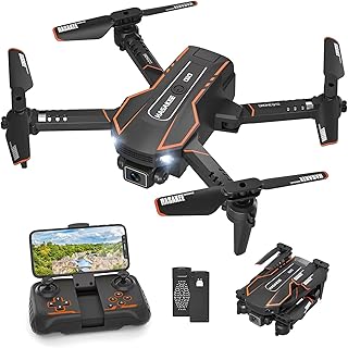 Q10 Mini Drone with Camera for Kids and Adults, 720P HD FPV Foldable Quadcopter with Gravity Sensor Mode, Headless Mode, 3D Flips, Voice and Gesture Control, Kids Gift Toys for Boys Girls,Black