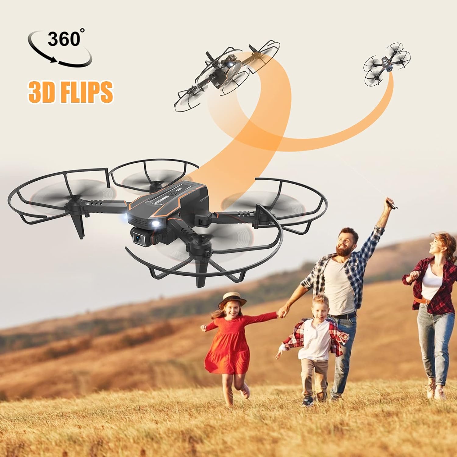 Q10 Mini Drone with Camera for Kids and Adults, 720P HD FPV Foldable Quadcopter with Gravity Sensor Mode, Headless Mode, 3D Flips, Voice and Gesture Control, Kids Gift Toys for Boys Girls,Black-4