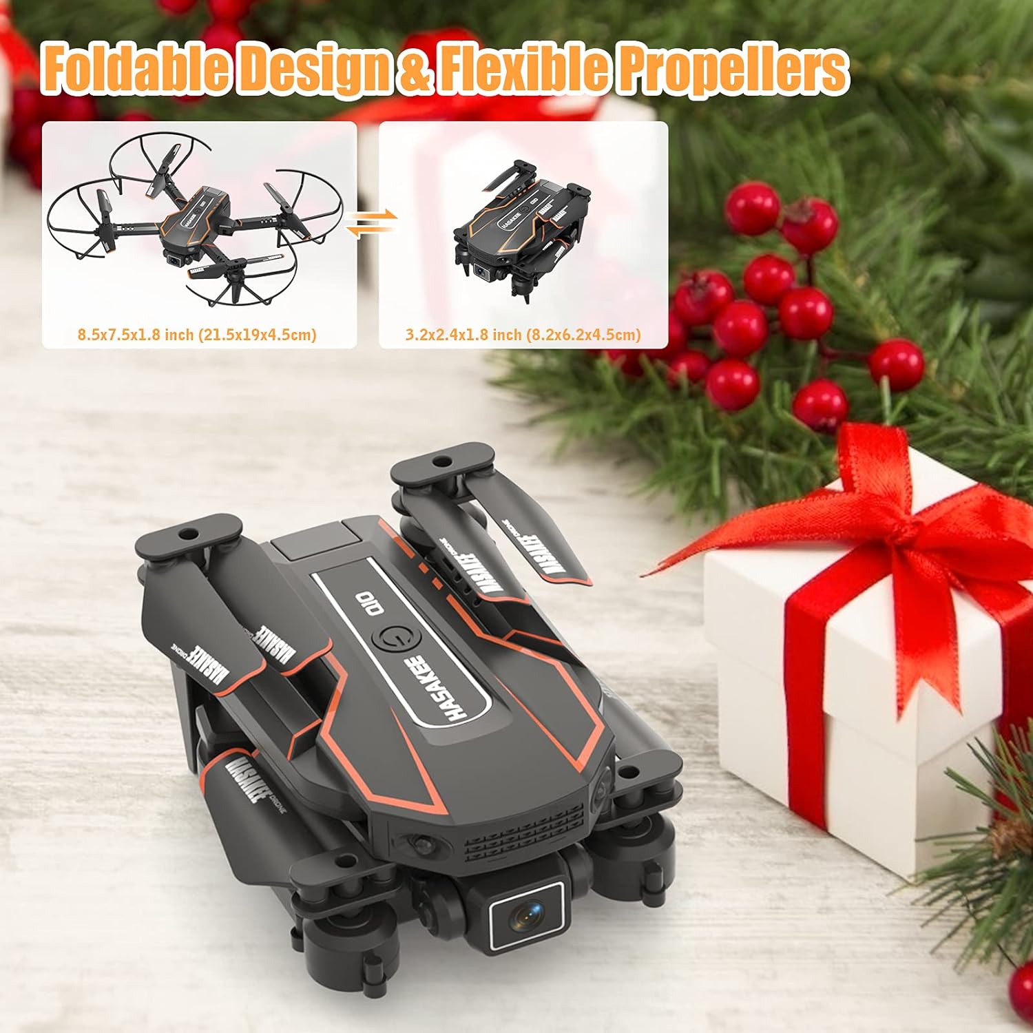 Q10 Mini Drone with Camera for Kids and Adults, 720P HD FPV Foldable Quadcopter with Gravity Sensor Mode, Headless Mode, 3D Flips, Voice and Gesture Control, Kids Gift Toys for Boys Girls,Black-5