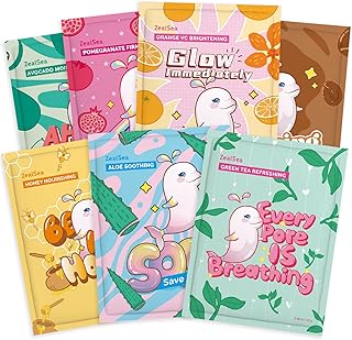 Face Masks Skincare, Face Masks Beauty, Hydrating Face Masks, Zealsea Natural Sheet Mask, Pamper Gifts for Women, Party Birthday Gifts for Teenage Girls Kids, Biodegradable Sheets, Moisturizing 7pack