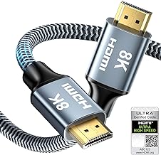 CABNEER HDMI Cable 0.5M, HDMI 2.1 Cable, High Speed HDMI to HDMI Cable, 8K@60Hz 4K@120Hz 48Gbps eARC HDR 21:9, HDCP 2.2/2.3, for Dolby, 3D, VRR Compatible with Soundbar/Gaming/Monitor/TV/HDTV/Blu-ray