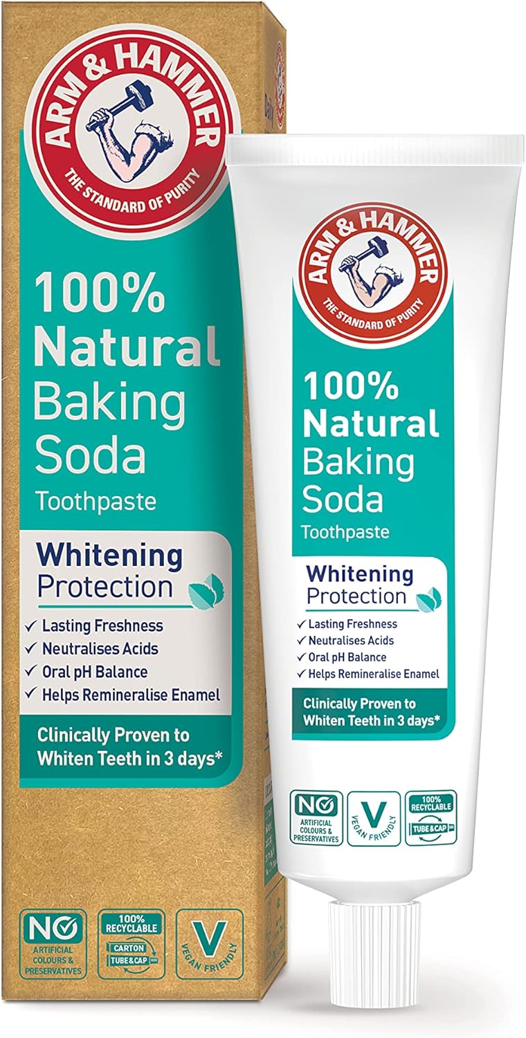 Arm & Hammer 100% Natural Baking Soda Whitening Protection Toothpaste, 75ml-0