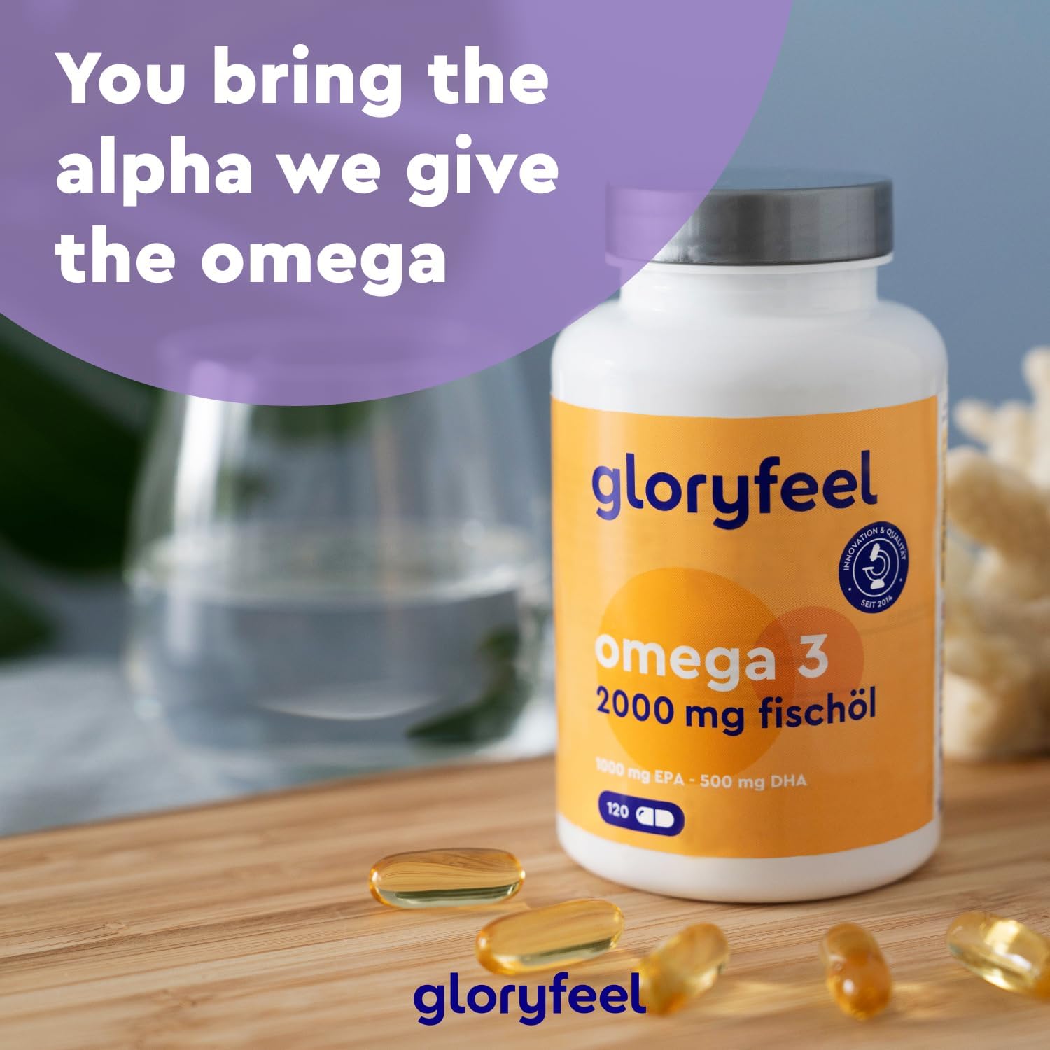 Omega 3 Capsules - High Strength - with 2000mg Fish Oil, 1000mg EPA & 500mg DHA per Daily dose (in Triglyceride Form) - Essential Fatty acids from anchovies - Nutritional Supplements Made in Germany-1