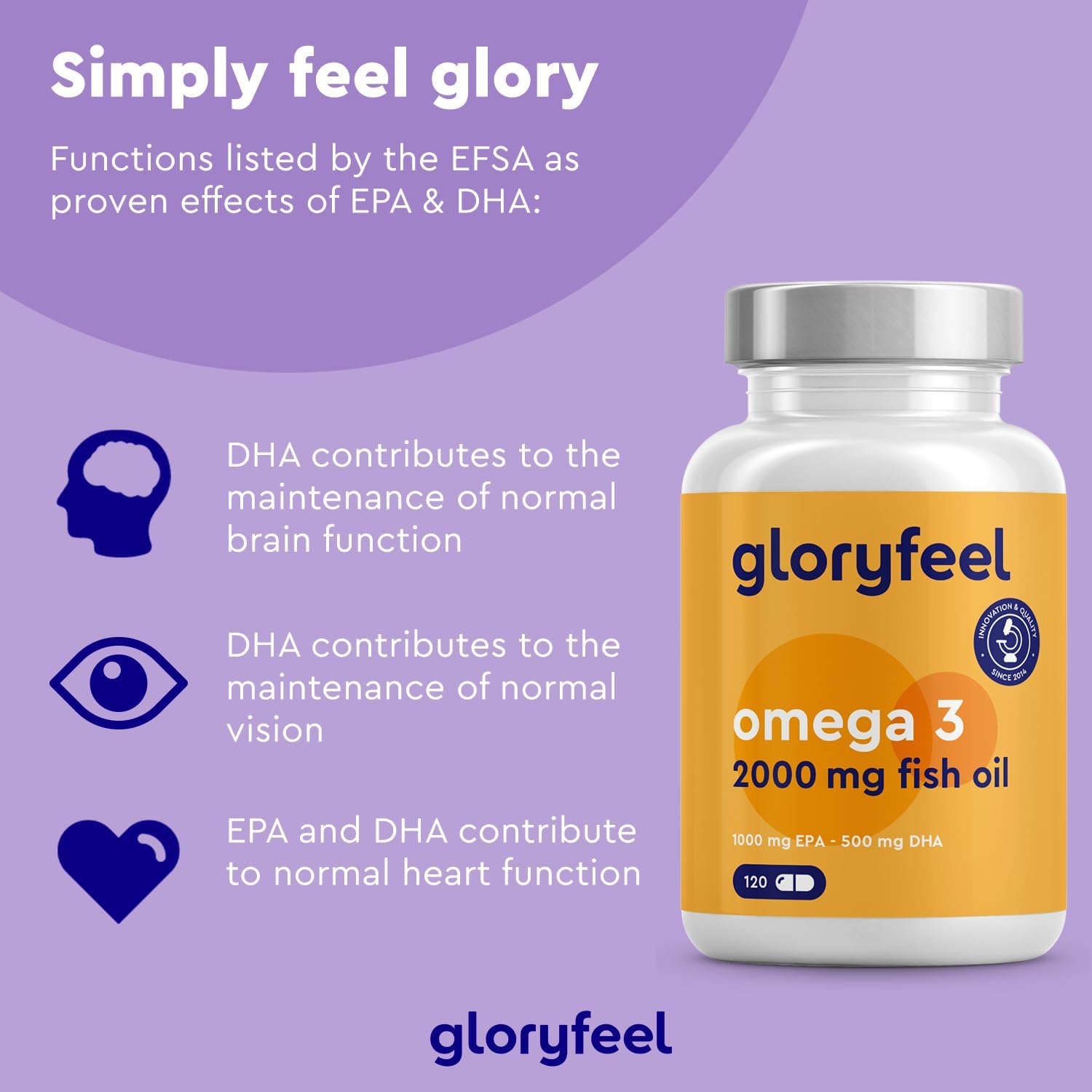 Omega 3 Capsules - High Strength - with 2000mg Fish Oil, 1000mg EPA & 500mg DHA per Daily dose (in Triglyceride Form) - Essential Fatty acids from anchovies - Nutritional Supplements Made in Germany-4