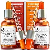 2 Facial Serum - Vitamin C and Retinol Serum for Face, Anti Aging Serums for Skin Care - Boosts Collagen, Reduce Fine Lines & Wrinkles and Restore Skin Vibriance, Day & Night Serum for Face