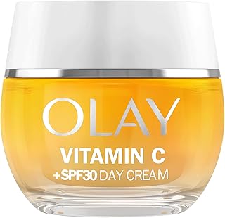 Olay Vitamin C Face Moisturiser Day Cream SPF 30, Skincare with Niacinamide 99% Purity Brightening Skin Care: Anti-Dark Spot Action, Evens, Hydrates Non-Greasy, Non-Sticky 50ml