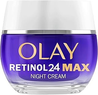 Olay Retinol 24 MAX Night Cream Face Moisturiser, Skincare with Antioxidant Vitamin E, 40% Glycerin Overnight Anti Aging Skin Care: Smooths, Renews and Hydrates, 50ml (vs Retinol24 Night Cream)