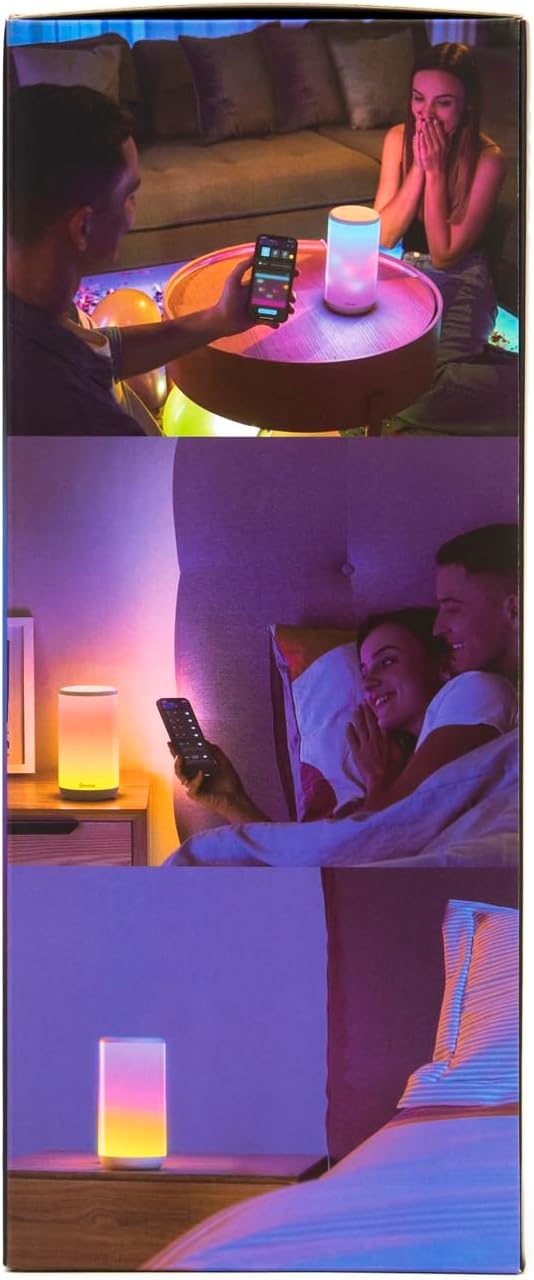 Govee Smart Table Lamp, RGBIC LED Night Light App Control Alexa Bedside Lamp with Scene Modes, Dimmable Nightstand Light for Bedroom, Living Room, Christmas-4