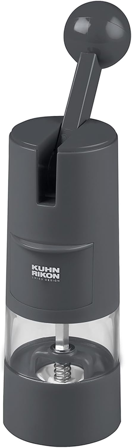 Kuhn Rikon Ratchet Grinder for Salt, Black Peppercorns or Spices. Salt Mill (Coarse - Fine). Spice Grinder. Black Pepper Grinder Mill. Salt Grinder – 3 Year Kuhn Rikon Kitchen Accessories Guarantee-0