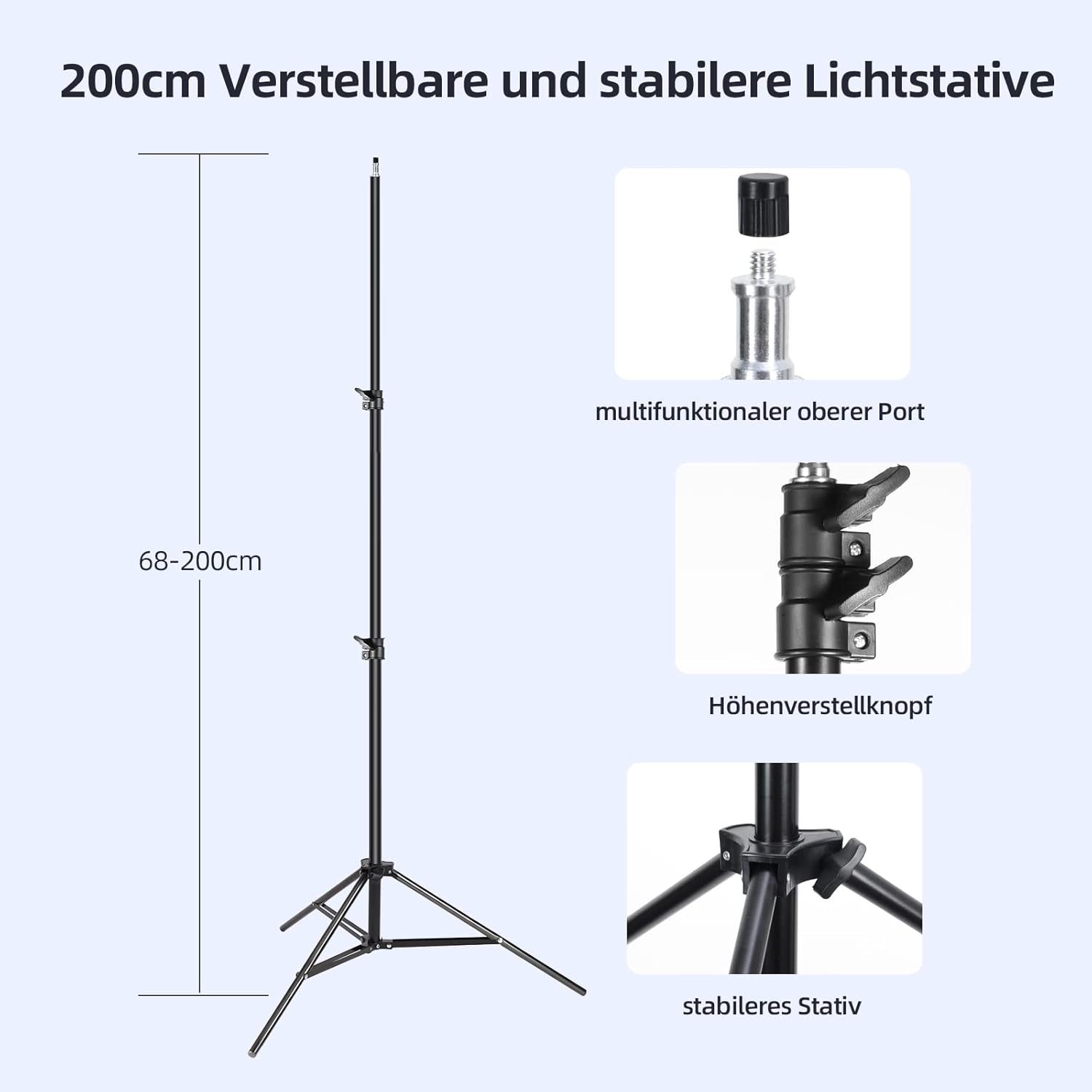 FGen Softbox Lighting Kit, 135W Softbox with 5500K Daylight Studio Light Bulbs Line Length 2.5m,Sturdy Tripod for Fashion Portrait,Product Shooting and Filming-2