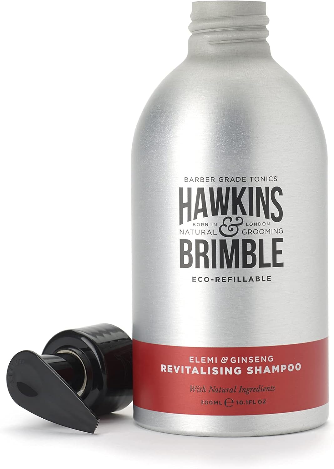 Hawkins & Brimble Shampoo Eco-Refillable Bottle - 300ml For Mens Revitalise Hair Dry Scalp Naturally Fragranced | Bottle for Life Eco Friendly (Hair Shampoo Eco Refill)-1