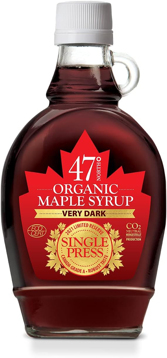 47° North Single Press Organic Canadian Maple Syrup Grade A 250g (250g, Very Dark)-0