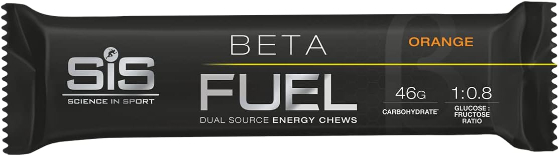 Science in Sport Beta Fuel Dual Source Energy Chews, Energy Bars, Orange Flavour, 46g of Carbs, 60g Bar (6 Pack)-1