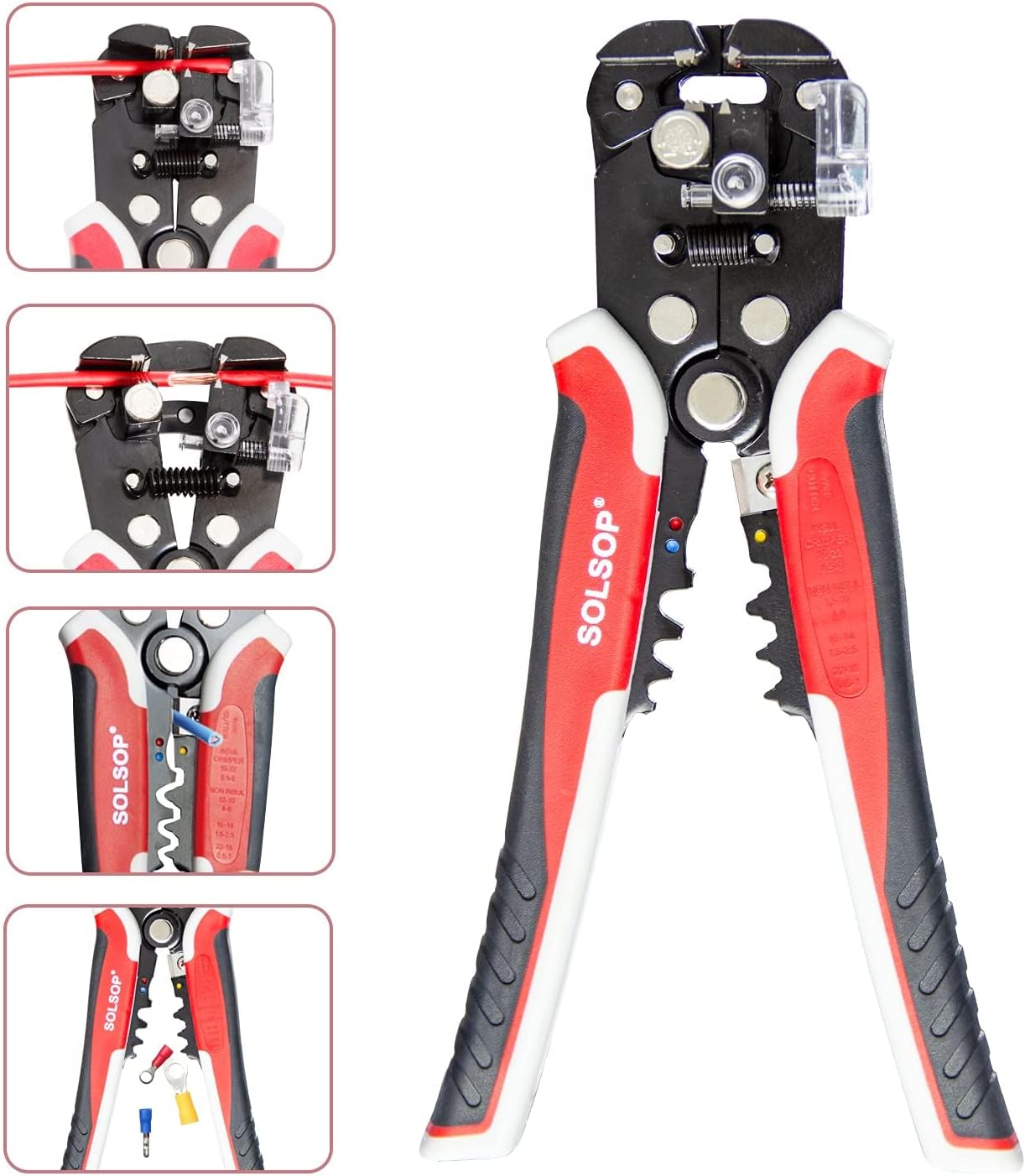 Solsop Ferrule Crimping Tool Kit - AWG23-7 Self-Adjustable Ratchet Wire Crimping Tool Kit, Wire Ferrule Crimp Plier with 1250PCS Wire Terminals-7