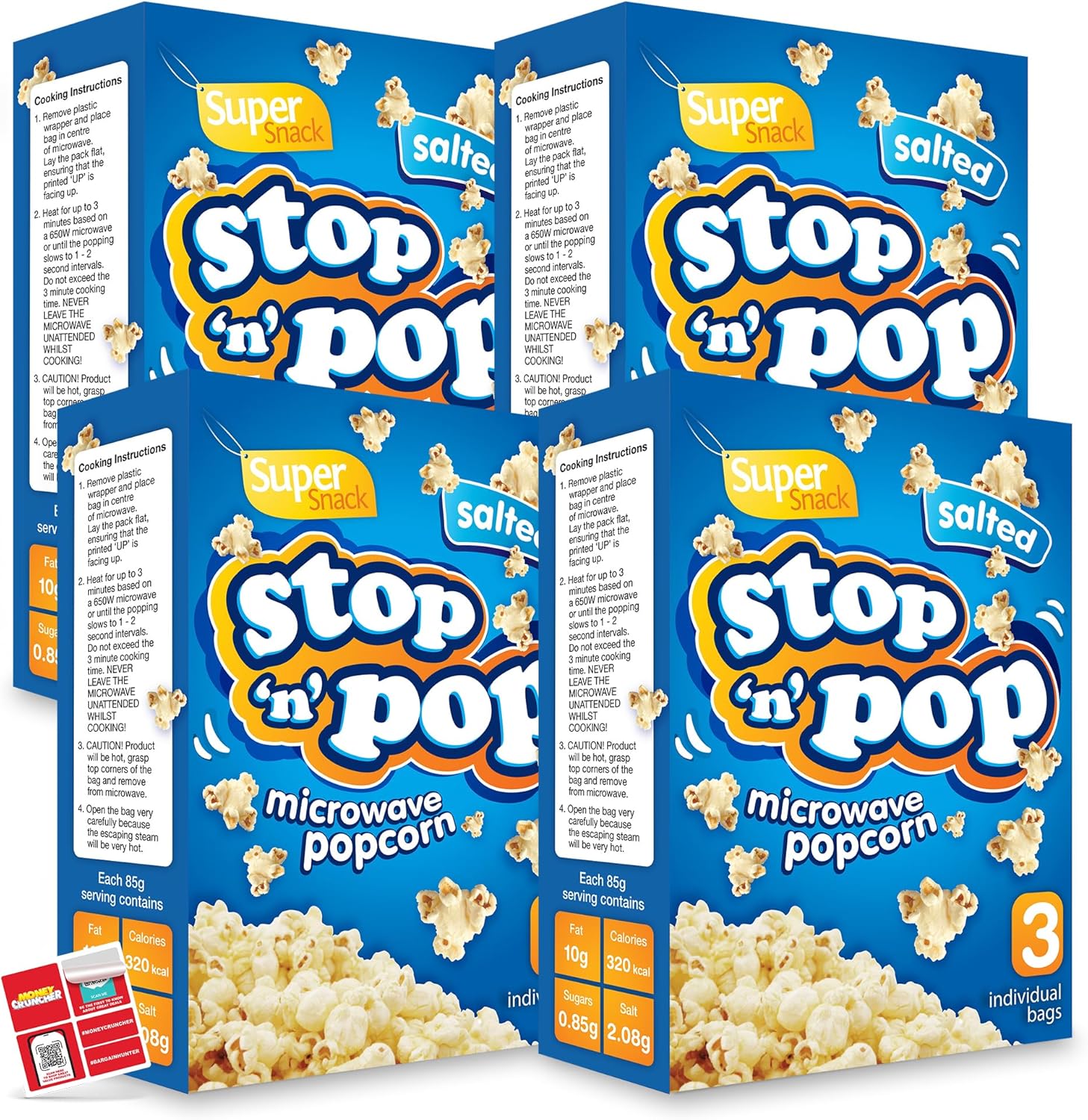 12pk x 85g SOL Stop 'n' Pop Microwave Popcorn | Salted Popcorn Flavour | Popping Pop Corn Kernels for The Family | Flavoured Popcorn Kernels Popcorn Microwave Includes SOL Sticker-0