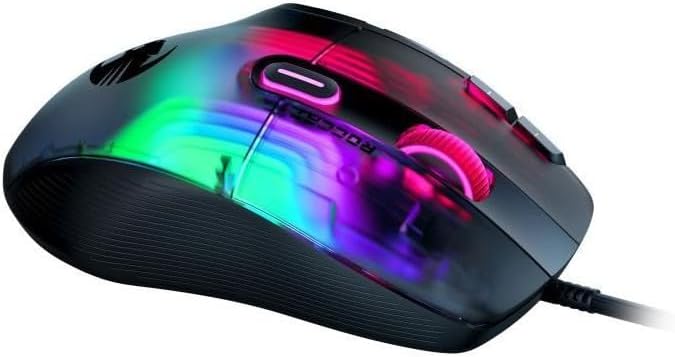 Roccat Kone XP - 3D Lighting Gaming Mouse with 19K DPI Optical Sensor, 4D Krystal Wheel, programmable button design & AIMO RGB lighting, black-0