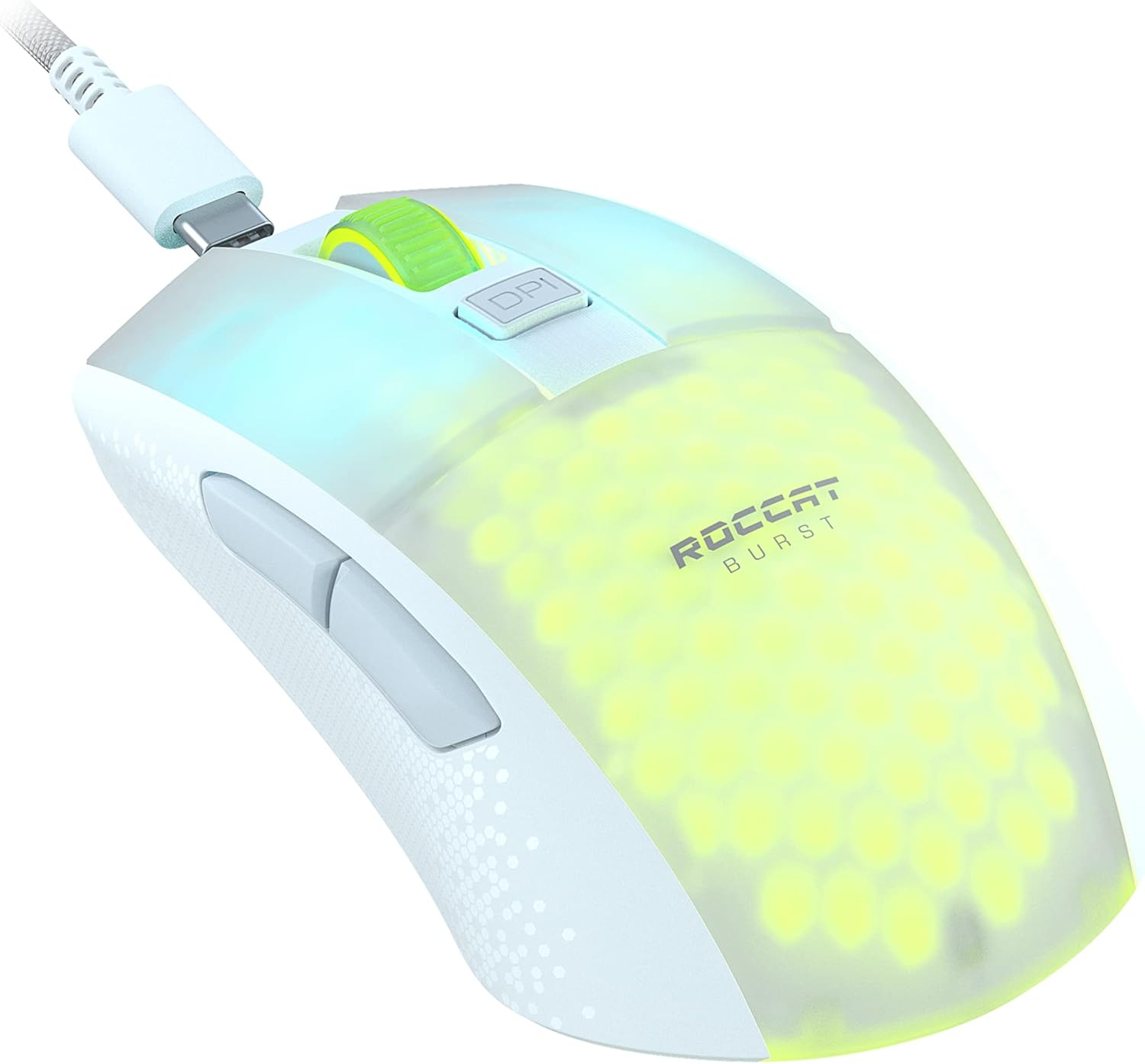 Roccat Burst Pro Air - Lightweight Symmetrical Optical Wireless RGB Gaming Mouse with 19K DPI Optical Owl-Eye Sensor, Optical Switches,Titan Wheel, 81-gram weight, white-6