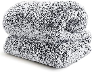 Bedsure Fleece Sherpa Throw Blanket Grey - Fluffy Soft Cosy Fuzzy Furry Warm Blanket for Sofa and Bed, Single, 130x150cm