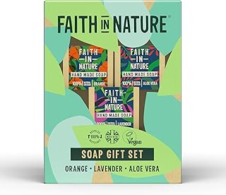 Faith In Nature Natural Handmade Soap Gift Set, Vegan and Cruelty Free, No SLS or Parabens, 3 x 100g