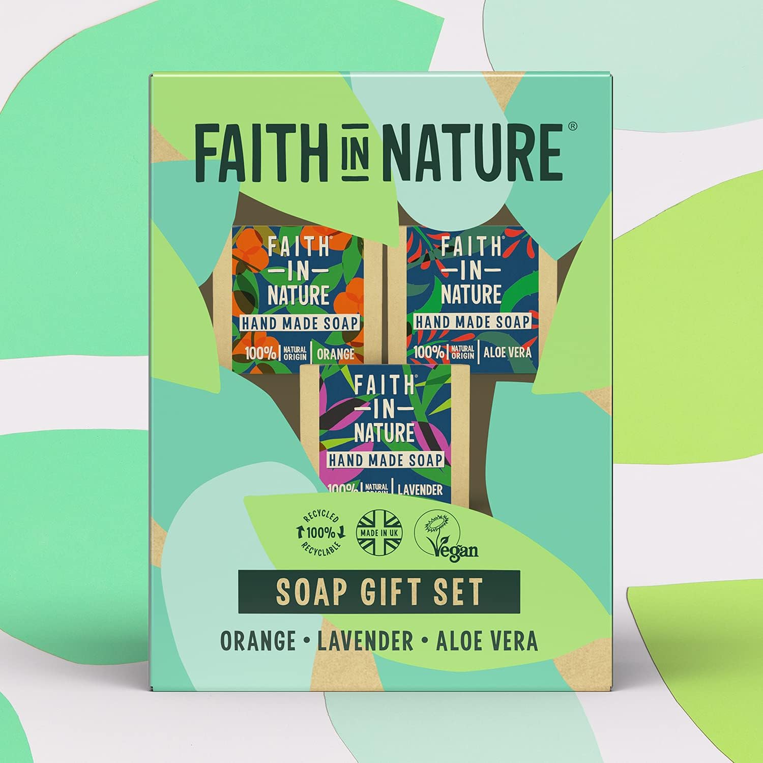 Faith In Nature Natural Handmade Soap Gift Set, Vegan and Cruelty Free, No SLS or Parabens, 3 x 100g-1