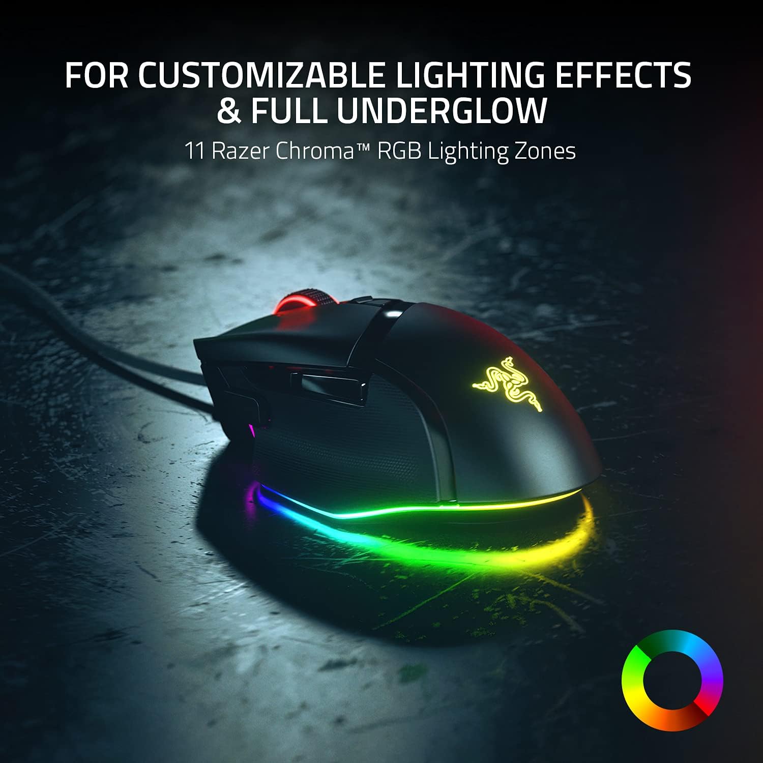 Razer Basilisk V3 - Wired Customisable Gaming Mouse (10+1 Programmable Buttons, HyperScroll Tilt Wheel, 11 Chroma RGB Lighting Zones, Optical Mouse Switches, Focus+ 26K DPI Optical Sensor) Black-4