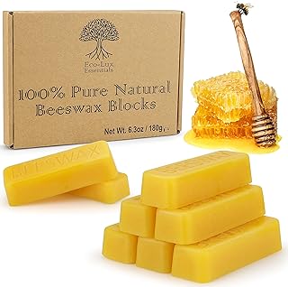 Eco Lux 8 Beeswax Blocks 100% Pure Natural Organic Bees wax 180g