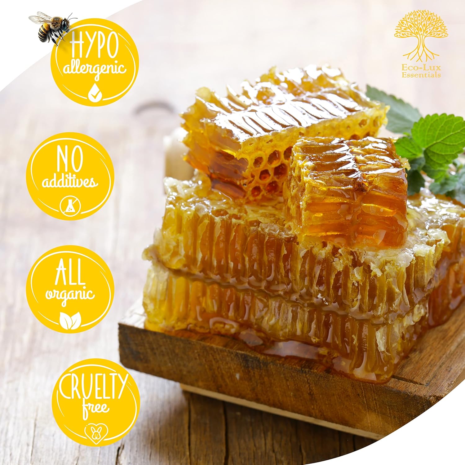 Eco Lux 8 Beeswax Blocks 100% Pure Natural Organic Bees wax 180g-2