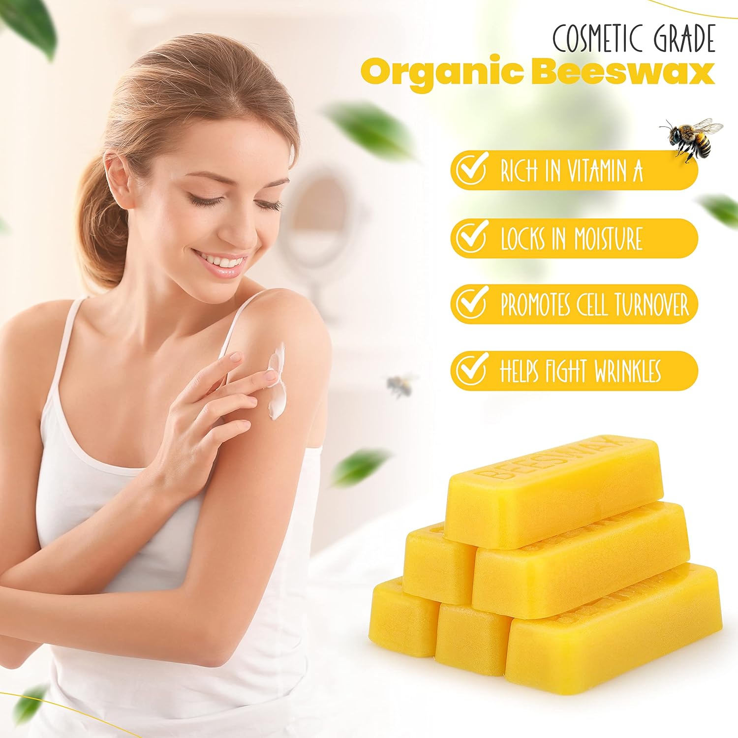 Eco Lux 8 Beeswax Blocks 100% Pure Natural Organic Bees wax 180g-4