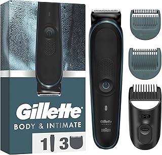 Gillette Body and Intimate Men’s Body and Intimate Trimmer i5, SkinFirst Pubic Hair Trimmer for Men, Waterproof, Cordless for Wet/Dry Use, Shaver for Men, Lifetime Sharp Blades