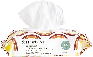 The Honest Company Clean Conscious Unscented Wipes | Over 99% Water, Compostable, Plant-Based, Baby Wipes | Hypoallergenic for Sensitive Skin, EWG Verified | Rainbow, 72 Count