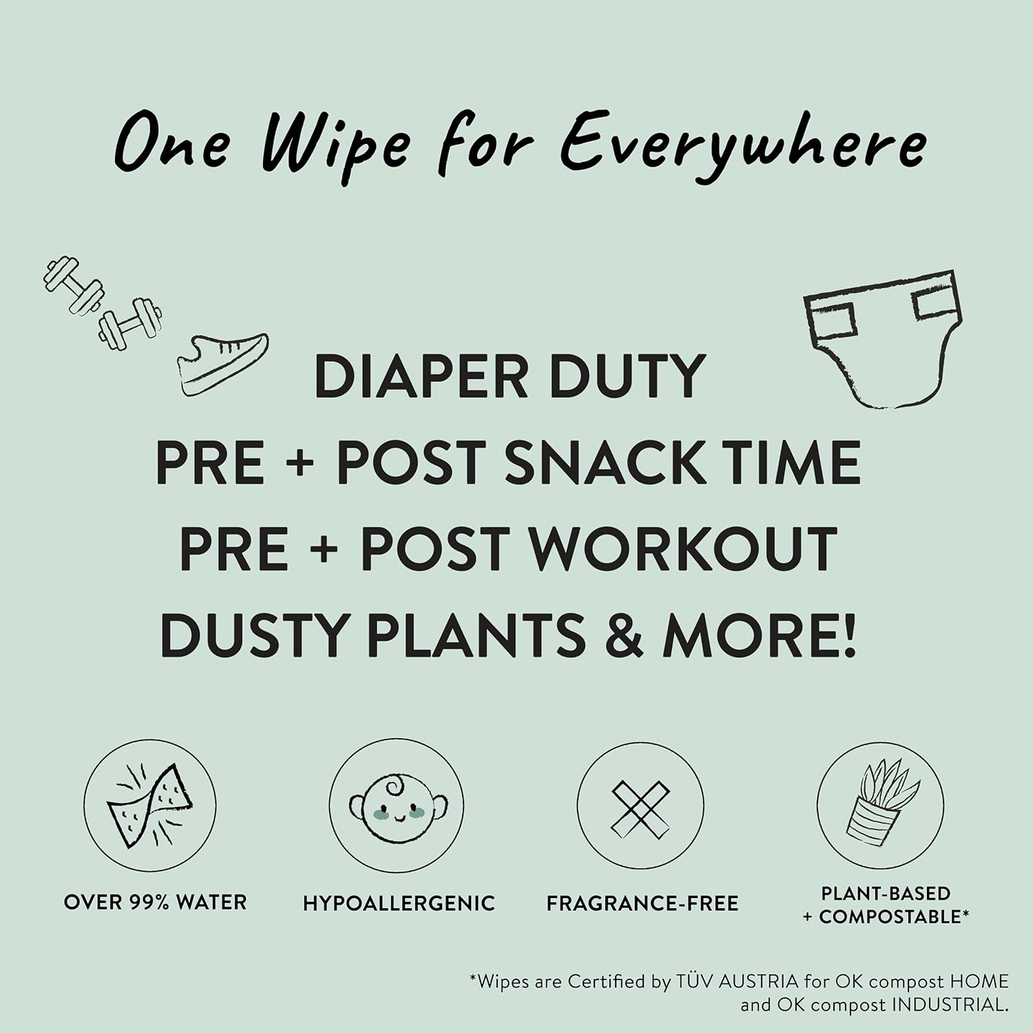 The Honest Company Clean Conscious Unscented Wipes | Over 99% Water, Compostable, Plant-Based, Baby Wipes | Hypoallergenic for Sensitive Skin, EWG Verified | Rainbow, 72 Count-2