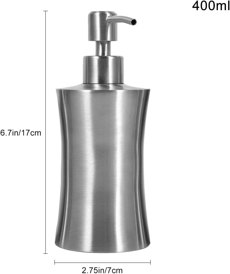 TOPINCN Soap Dispenser,1pc 304 Stainless Steel Pump Lotion Dispenser Liquid Bottle Container Shampoo Box 400ml/250ml/220ml (400ml)-1